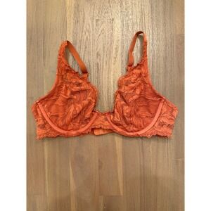 Auden Floral‎ Lace Unlined Underwire Bra Burnt Orange 36B